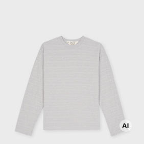 Brain Dead Casey Stripe Long Sleeve T Shirt grijs