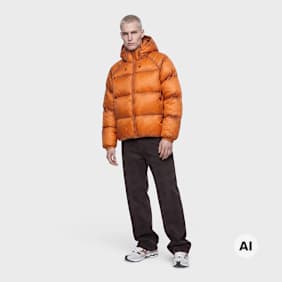 Daily Paper Raglan Sleeve Dias Puffer Jacket Orange