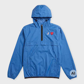 Comme des Garcons Play K-Way Jacket Half Zip blau