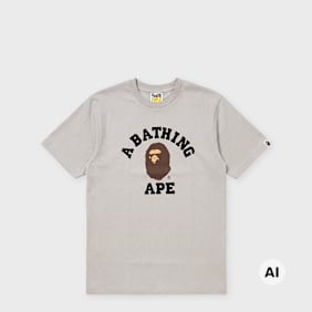 A Bathing Ape College Tee white grijs
