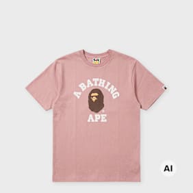 A Bathing Ape College Tee white rosa