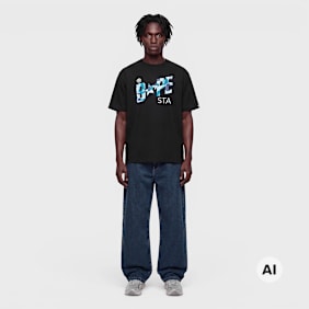 A Bathing Ape ABC Camo Bape Sta Tee zwart