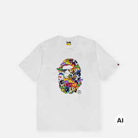 A Bathing Ape Sticker Pack Ape Head Tee wit