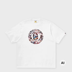 A Bathing Ape Hybrid Camo Busy Works Relaxed Fit Tee blanc