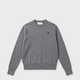 AMI PARIS Crewneck Sweater With ADC gris