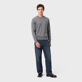 AMI PARIS Crewneck Sweater With ADC gris cendre chine/noir UndefinedColor