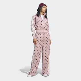 adidas Originals Satin Polka Dots Wide Leg Pant rose