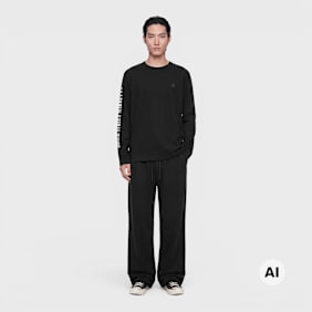 DSM Kei Ninomiya Unisex Print On Sleeve Longsleeve Tee Knit black Undefinierte Farbe