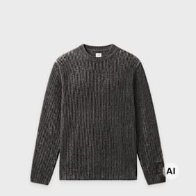 C. P. Company Knitwear Crew Neck In Cotton Chenille raven Undefined Color