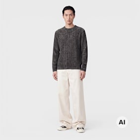 C. P. Company Knitwear Crew Neck In Cotton Chenille raven Undefined Color