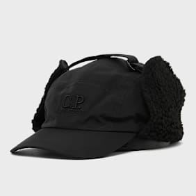 C. P. Company Baseball Cap In Chrome-R zwart