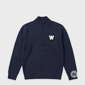 Wood Wood Tay Half Zipper blauw