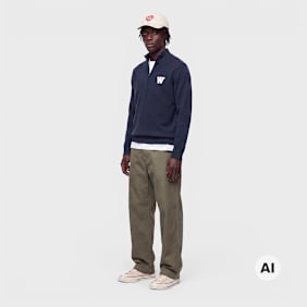 Wood Wood Tay Half Zipper blau