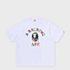 A Bathing Ape Multi Logo College Relaxed Fit Tee white 99514 1