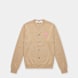 Comme des Garcons Play Round Neck Cardigan Pink Emblem beige 104461 1