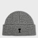AMI PARIS Beanie With Contrasted Ami De Coeur Grau 106029 1