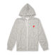 Comme des Garcons Play Play Red Heart Hooded Zip Sweatshirt grey 55047 1