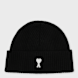AMI PARIS Beanie With Contrasted Ami De Coeur Schwarz 106026 1