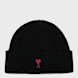 AMI PARIS Beanie Red Ami De Coeur Logo zwart 106030 1