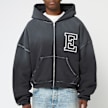 ERL Varsity Oversized Zip-Up Hoodie Knit grey 90713 2
