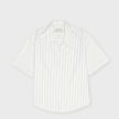 AMI PARIS SS Boxy Shirt Camp Collar Embossed ADC white 95928 1