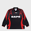 A Bathing Ape Ape Flame Monogram Jacquard Logo Football Jersey black 99551 1