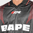 A Bathing Ape Ape Flame Monogram Jacquard Logo Football Jersey black 99551 4