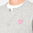Comme des Garcons Play Round Neck Cardigan Pink Emblem grey 104460 3