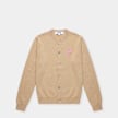 Comme des Garcons Play Round Neck Cardigan Pink Emblem beige 104461 1