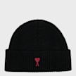 AMI PARIS Beanie With Red Ami De Coeur noir/rouge Undefined Color 106030 1