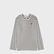 Comme des Garcons Play Play Red Heart Striped Long Sleeve T-Shirt schwarz 52420 1