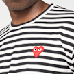 Comme des Garcons Play Play Red Heart Striped Long Sleeve T-Shirt zwart 52420 3