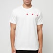 Comme des Garcons Play Horizontal 3 Heart T-Shirt weiß 85171 2