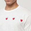 Comme des Garcons Play Horizontal 3 Heart T-Shirt weiß 85171 5