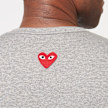 Comme des Garcons Play Small Red Heart Neck T-Shirt Grey grau 85443 6