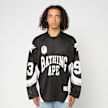 A Bathing Ape Line Camo Jacquard Logo Relaxed Fit Ice Hockey Jersey black 92425 2