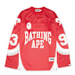 A Bathing Ape Line Camo Jacquard Logo Relaxed Fit Ice Hockey Jersey red 92426 1
