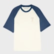 AMI PARIS SS Boxy Fit T-Shirt Ami De Coeur Knitted Patch beige 95940 1