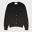 AMI PARIS Cardigan Contrasted Ami De Coeur schwarz 95927 1