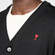 AMI PARIS Cardigan Contrasted Ami De Coeur black 95927 3
