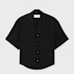 AMI PARIS Shortsleeve Boxy Shirt Camp Collar Embroidered ADC schwarz 95942 1