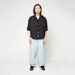 AMI PARIS Shortsleeve Boxy Shirt Camp Collar Embroidered ADC zwart 95942 2