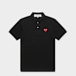 Comme des Garcons Play T-Shirt Polo Red Emblem Red Heart schwarz 96049 1