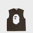 A Bathing Ape Heavy Wash Ape Head Cropped Fit Tank Top bruin 99482 1