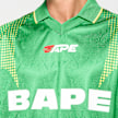 A Bathing Ape Ape Flame Monogram Jacquard Logo Football Jersey groen 99550 4