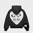 Comme des Garcons Play Black Emblem Black Heart Hoodie black 104459 1