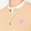 Comme des Garcons Play Round Neck Cardigan Pink Emblem beige 104461 3