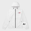 Comme des Garcons Play K-Way Full Zip Jacket Red Emblem wit 104469 1
