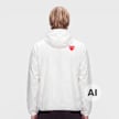 Comme des Garcons Play K-Way Full Zip Jacket Red Emblem white 104469 3