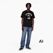 A Bathing Ape Hand Drawn Outline College Relaxed Fit Tee zwart 104958 2